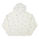 CHAMPION Womens White Multicolour Logo Print Pullover Hoodie L Casual Cotton
