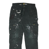 CARHARTT Mens Relaxed Black Cotton Blend Zip Trousers W33 L32 Workwear Cargo
