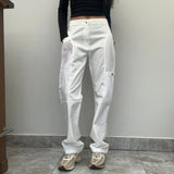 Unbranded Trousers - 29W UK 10 White Cotton