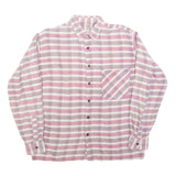 FARMERS Mens Pink White Stripe Shirt M Button Long Sleeve Cotton Blend Casual