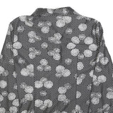DOMINIQUE ONARD Womens Black & White Printed Shirt Long Sleeve V-Neck S