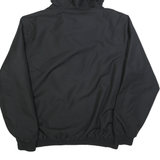 CHAMPION Mens Black Hooded Jacket S Polyester Zip Plain Casual Streetwear