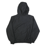 CHAMPION Mens Black Hooded Jacket S Polyester Zip Plain Casual Streetwear