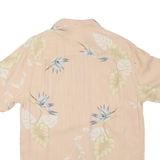 AXIST Mens Peach Silk Floral Shirt S Summer Casual Shirt