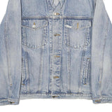 NORWISS Mens Blue Denim Button Jacket L Cotton Classic Plain Casual Lightweight