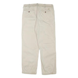 TIMBERLAND Mens Cotton Blend Beige Regular Fit Straight Trousers W36 L32 Casual