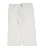 K-WAY Womens White Regular Fit Straight Leg Trousers W34 L32 Zip Polyester Blend