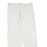 K-WAY Womens White Regular Fit Straight Leg Trousers W34 L32 Zip Polyester Blend