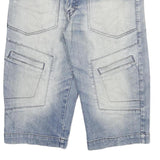 BAURHAUS Mens Denim Blue Cargo Shorts 2XL W36 Casual Cotton Blend