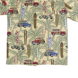 ALOHA REPUBLIC Mens Beige Hawaiian Shirt L Surfboards Beach Classic Tropical