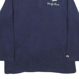 CHAMPION Womens Navy Blue Wolf Pack 1/4 Zip Sweatshirt M Cotton Blend Casual