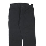 DICKIES Mens Regular Black Cotton Blend Trousers W34 L32 Workwear Straight Zip