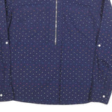 TOMMY HILFIGER Womens Blue Printed Shirt Long Sleeve Collared M Cotton Blend