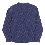 TOMMY HILFIGER Womens Blue Printed Shirt Long Sleeve Collared M Cotton Blend