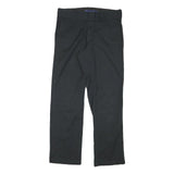 DICKIES Mens Black Regular Fit Straight Leg Trousers W30 L29 Cotton Blend Zip