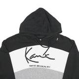 KARL KANI Womens Black & White Grey Signature Hoodie XS Streetwear Cropped