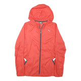 PUMA Womens Red Lightweight Hooded Jacket S Polyester Plain Zip Sportswear