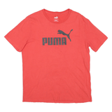 PUMA Mens Red Graphic T-Shirt L Short Sleeve Crew Neck Cotton Blend Logo