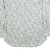NETTELSTROTH Mens Blue & Cream Floral Cotton Blend Shirt XL Lightweight Casual