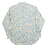 NETTELSTROTH Mens Blue & Cream Floral Cotton Blend Shirt XL Lightweight Casual
