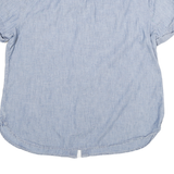TOMMY HILFIGER Womens Blue Cotton Blend Shirt L Casual Short Sleeve Button