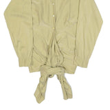MAX MARA Womens Beige Silk Blend Shirt Long Sleeve Collared S Elegant Tie Hem