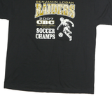 JERZEES Mens Black Benjamin Logan Raiders Soccer Champs Graphic T-Shirt L Crew