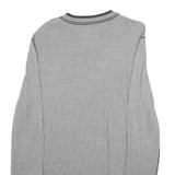 ESPRIT Mens Grey Plain Cotton Jumper V-Neck Basic Knit L Casual Comfortable
