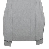 ESPRIT Mens Grey Plain Cotton Jumper V-Neck Basic Knit L Casual Comfortable