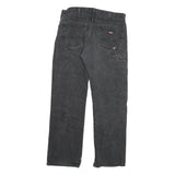 DICKIES Mens Jeans Black Regular Straight Denim W34 L32 Workwear Zip Closure
