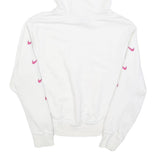 NIKE Womens White & Pink Hoodie XS Cotton Blend Pullover Sports Sweatshirt
