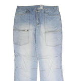 Mens Light Blue Cotton Regular Fit Straight Leg Denim Jeans W38 L33 Casual