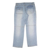 Mens Light Blue Cotton Regular Fit Straight Leg Denim Jeans W38 L33 Casual