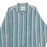 LEVI'S Mens Blue & White Striped Cotton Shirt S Casual Button Front