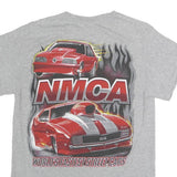 GILDAN Mens Grey NMCA Racing Graphic T-Shirt S Short Sleeve Crew Neck Car Print