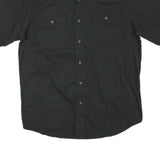 WRANGLER Mens Black Casual Shirt M Cotton Blend Short Sleeve Button Pockets