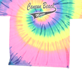 YAZBEK Mens Multicolour Tie Dye Graphic T-Shirt L Short Sleeve Crew Neck Cancun