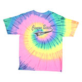 YAZBEK Mens Multicolour Tie Dye Graphic T-Shirt L Short Sleeve Crew Neck Cancun
