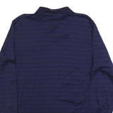 POLO RALPH LAUREN Mens Blue Striped Long Sleeve Polo Shirt M Cotton Blend