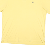 TOMMY HILFIGER Mens Yellow Polo Shirt L Cotton Blend Short Sleeve Plain Casual