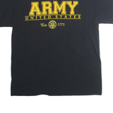 ARMY Mens Black Yellow United States Graphic T-Shirt L Short Sleeve Crew Neck