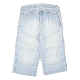 Womens Light Blue Denim Casual Shorts M W32 Cotton Blend Relaxed Fit