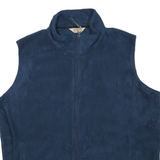 WOOLRICH Womens Blue Sleeveless Jacket XL Polyester Blend Zip Front Plain