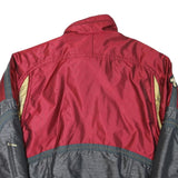 DESCENTE Mens Red & Grey Outdoor Jacket L Polyester Blend Zip Pockets Sportswear
