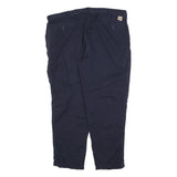 CARHARTT Mens Cotton Blend Navy Relaxed Straight Trousers W46 L32 Workwear