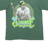 SALEM Mens Green Jose Canseco MLB 1990 Single Stitch A's T-Shirt M Short Sleeve