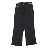 SUPER EU Womens Black Straight Leg Trousers W28 L28 Polyester Blend Woven Zip