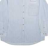 MOST WANTED Mens Blue Denim Shirt M Button Down Long Sleeve Casual Fashion