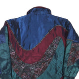 CURRENT SCREEN Womens Blue & Burgundy Statement Zip Jacket S Polyester Blend