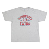 MAJESTIC Mens Grey Minnesota Twins Graphic T-Shirt 2XL Short Sleeve Crew Neck